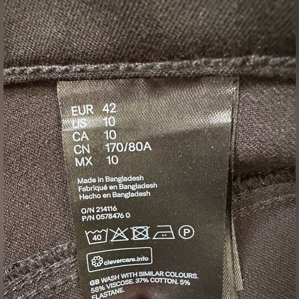 H&M Black Skinny Pants- Size 10 - Picture 7 of 7